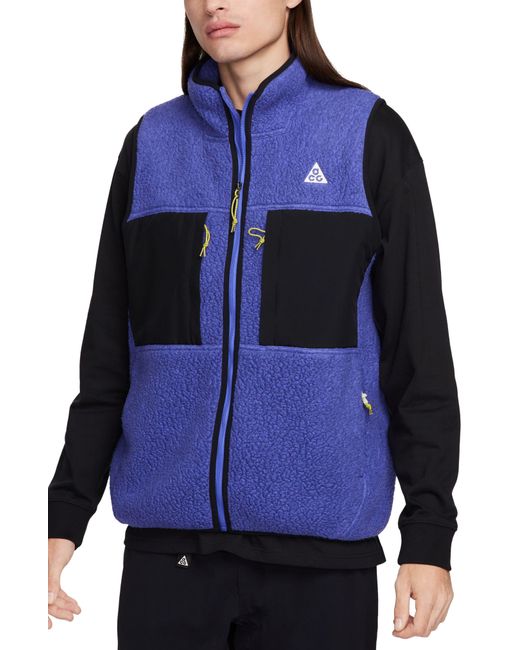 Nike Blue Acg Arctic Wolf High Pile Fleece Vest for men