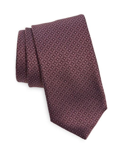 Canali Purple Floral Medallion Silk Tie for men