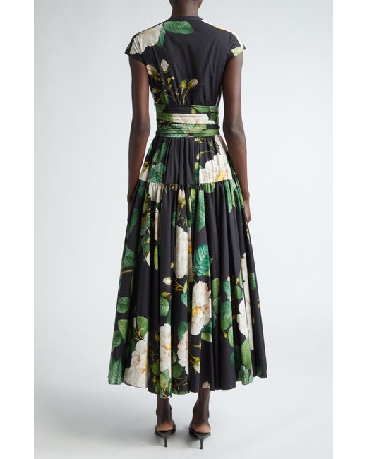 Giambattista Valli Green Giant Bloom Print Maxi Dress