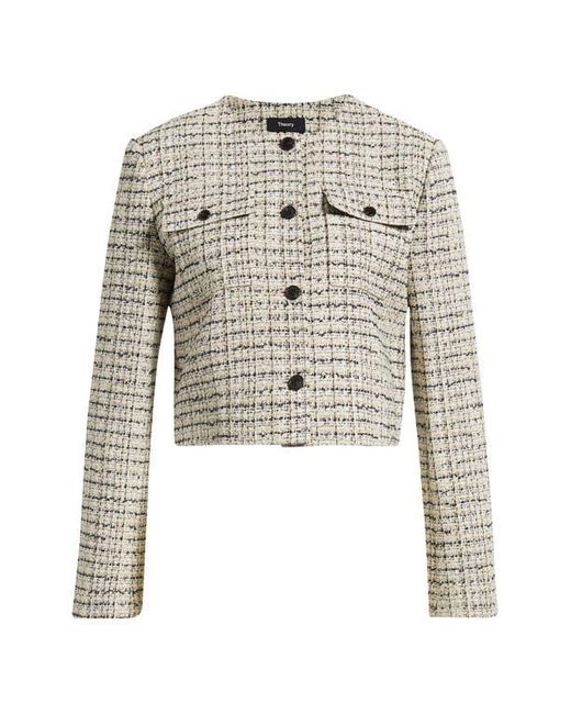 Theory Blue Tweed Jacket