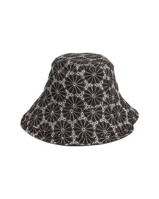 Treasure & Bond Black Embroidered Reversible Twill Bucket Hat