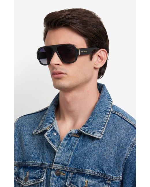 Marc Jacobs Black 59Mm Gradient Pilot Sunglasses for men