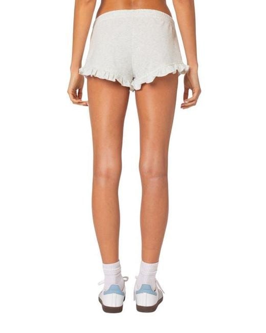 Edikted Blue Randi Ruffle Drawstring Microshorts