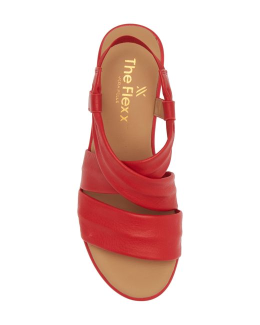 The Flexx Red Scott Slingback Platform Wedge Sandal