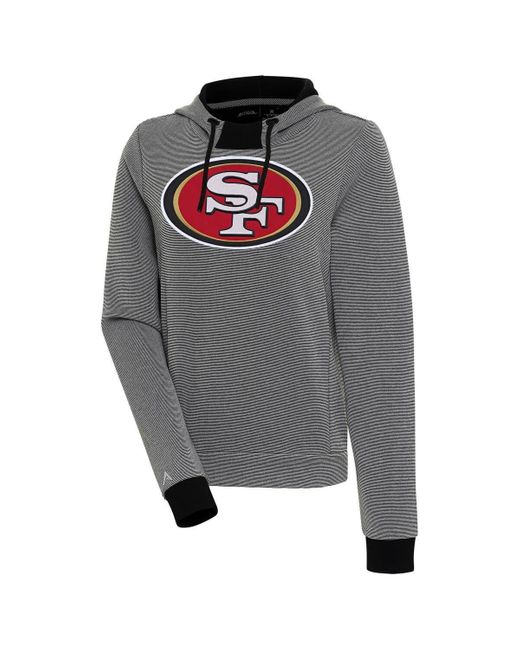 Antigua Gray San Francisco 49ers Axe Bunker Tri-blend Pullover Hoodie At Nordstrom
