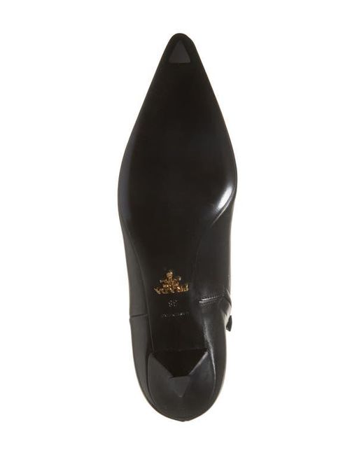 Prada Black Pointed Toe Kitten Heel Bootie