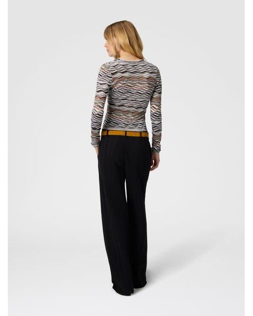 Missoni White Buttoned Cardigan With Wave Pattern