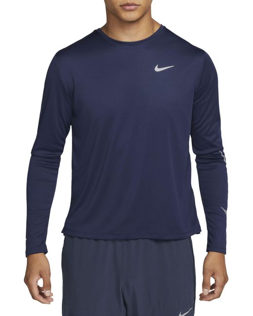 Nike Miller Run Division Flash Drifit Long Sleeve Running Top in Blue