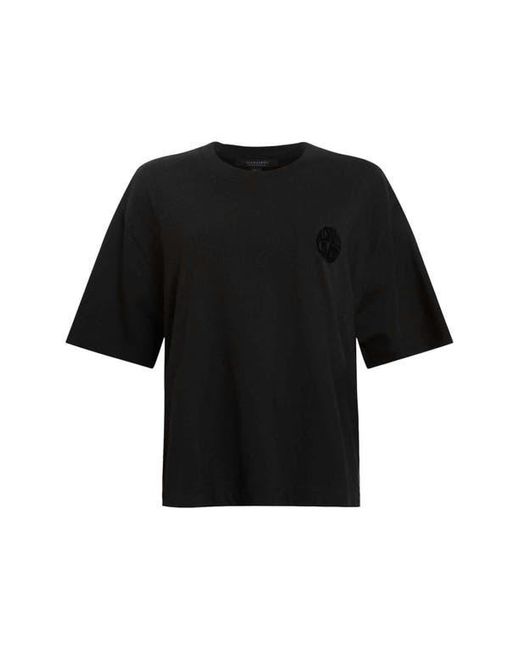 AllSaints Black Zanda Oversize Cotton T-Shirt