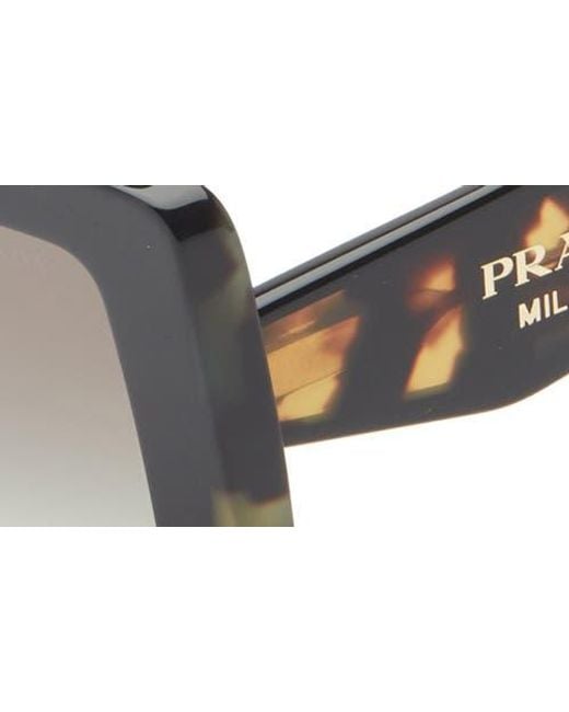 Prada Black 53Mm Rectangular Sunglasses