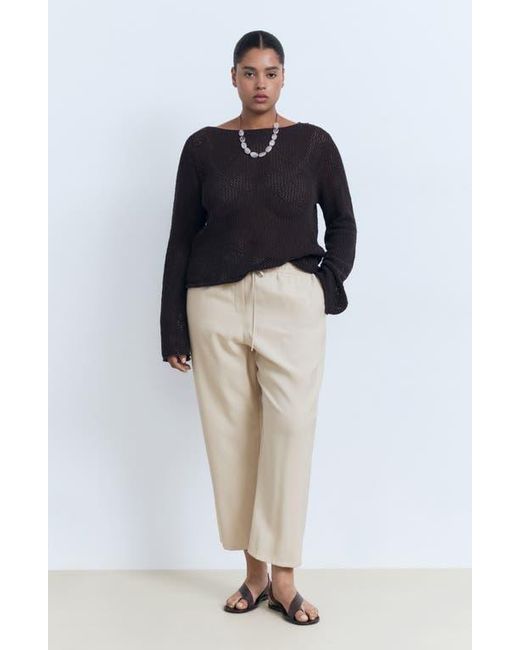 Mango Natural Flowy Drawstring Pants