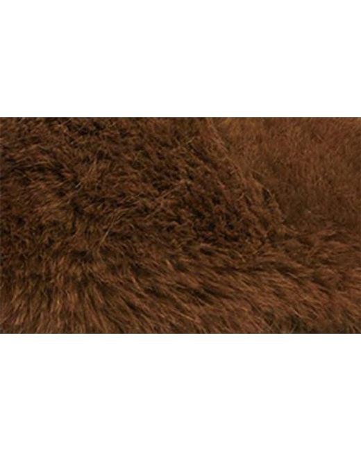 Apparis Brown Misha Faux Fur Mule Slipper