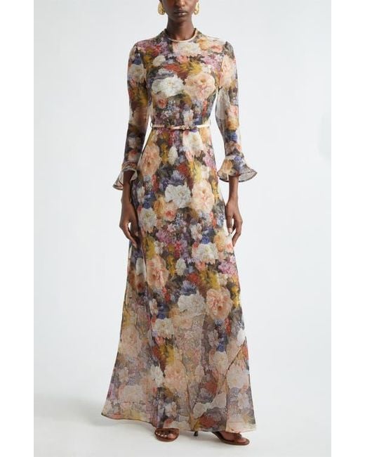 zimmermann long sleeve maxi dress Indra | who often draws inspiration from vintage bohemian prints and archival florals Zimmermann - Cream Linen Dress