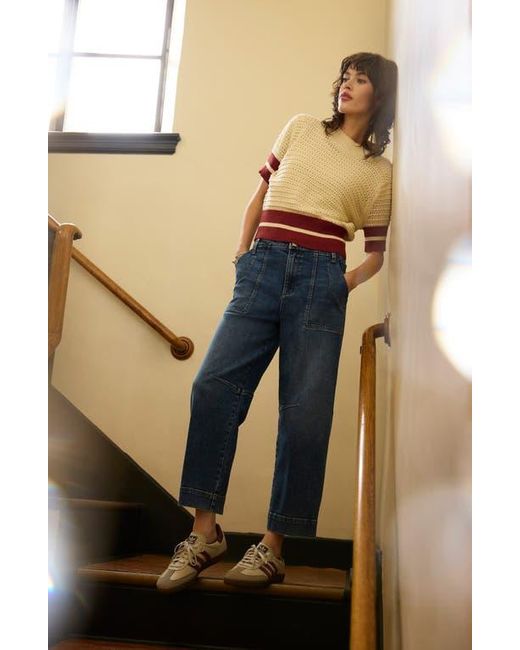 Kut From The Kloth Blue Ashton High Waist Crop Wide Leg Barrel Jeans
