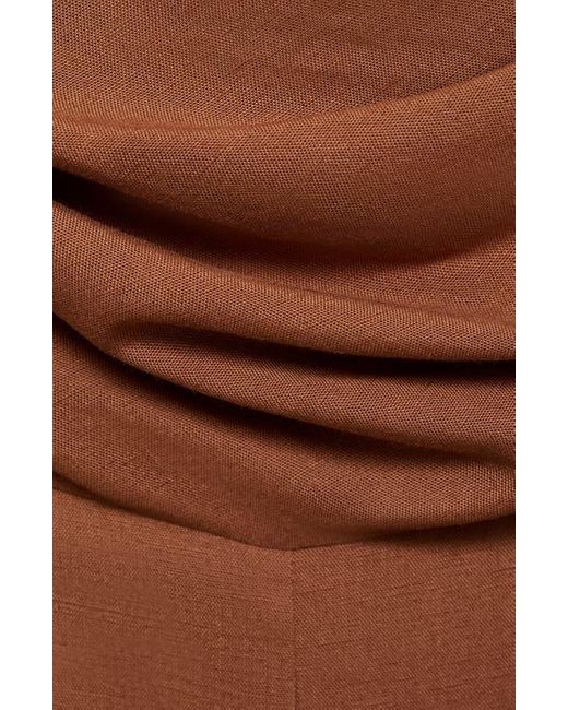 Mango Brown Cowl Neck Wide Leg Jumpsuit