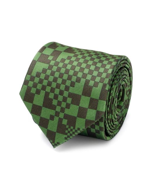 Cufflinks Inc. Green Minecraft Hidden Creeper Silk Tie for men