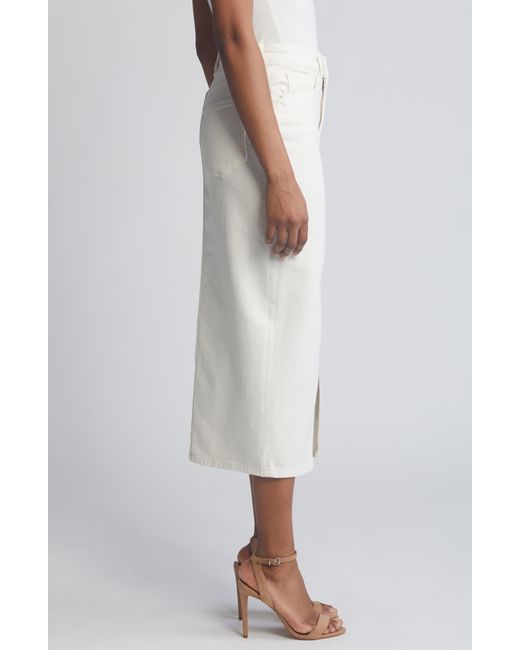 GOOD AMERICAN White Denim Midi Skirt