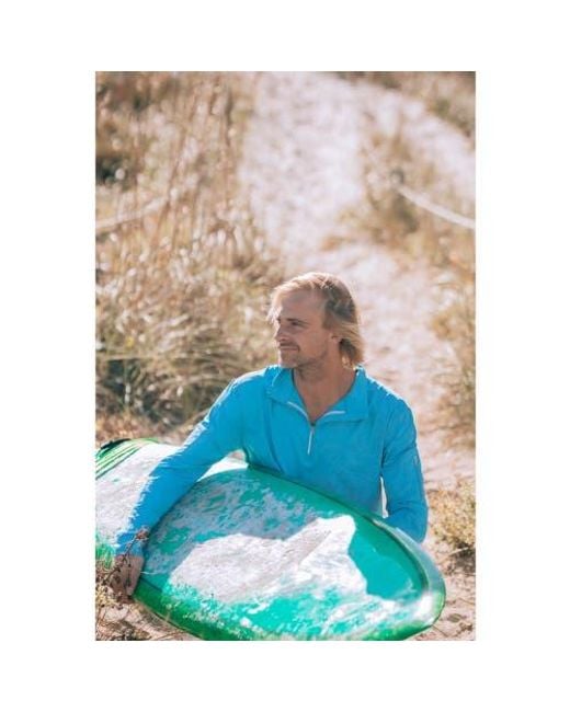 BloqUV Blue Mock Zip Top for men
