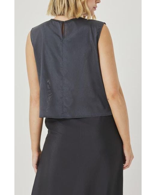 Splendid Gray Pia Pinwheel Eyelet Shell