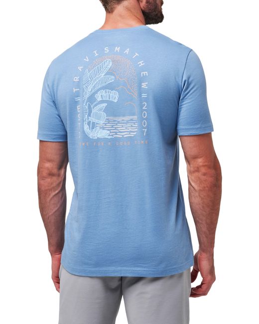 Travis Mathew Blue Cowries Graphic T-shirt for men