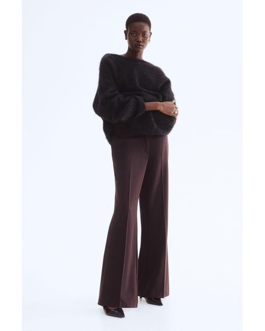 H&M Black Flared Tailored Trousers