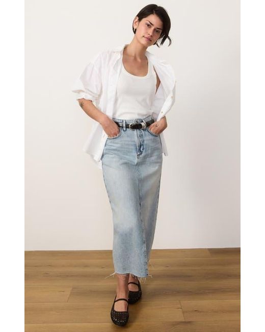 Marine Layer White Cali Oversize Pima Cotton Poplin Button-Up Shirt