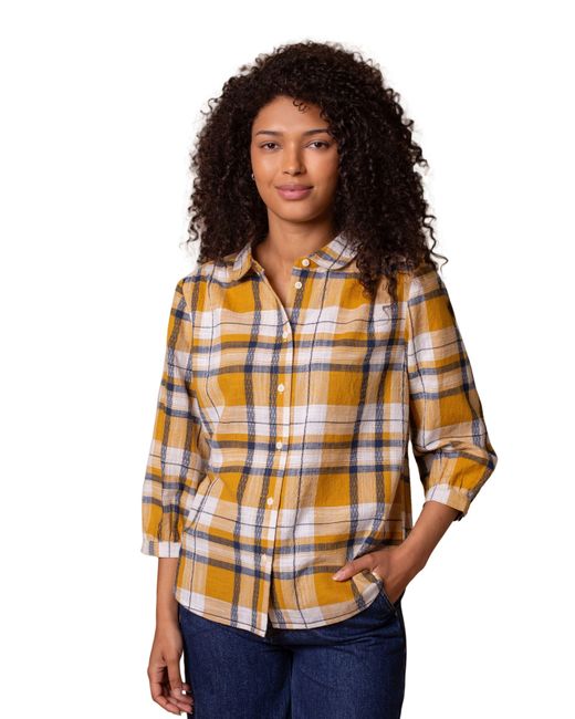 Celtic & Co. Black Peter Pan Collar Checked Blouse