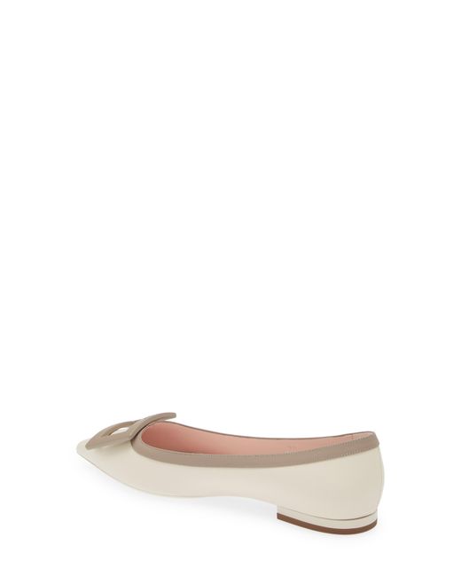 Roger Vivier Natural Gommettine Buckle Pointed Toe Flat