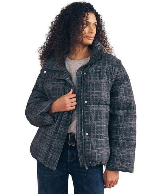 Next Blue Check Puffer Jacket