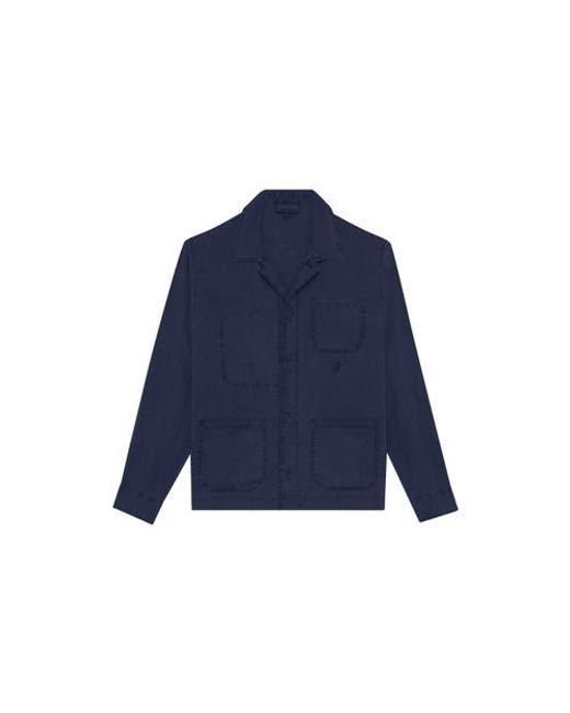 Vilebrequin Blue Linen Solid Overshirt for men