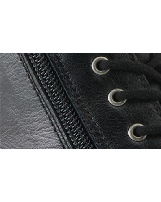 Spring Step Black Leather Combat Boot