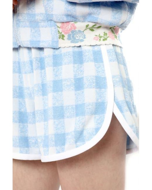 Anna Sui Blue Gingham Terry Shorts