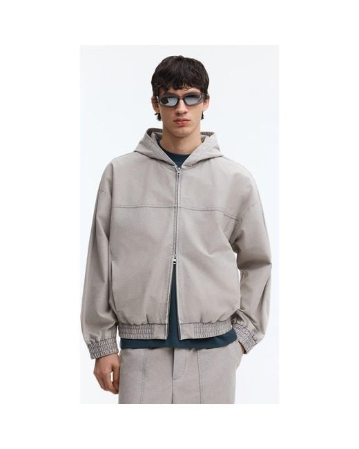 H&M Gray Hooded Jacket for men