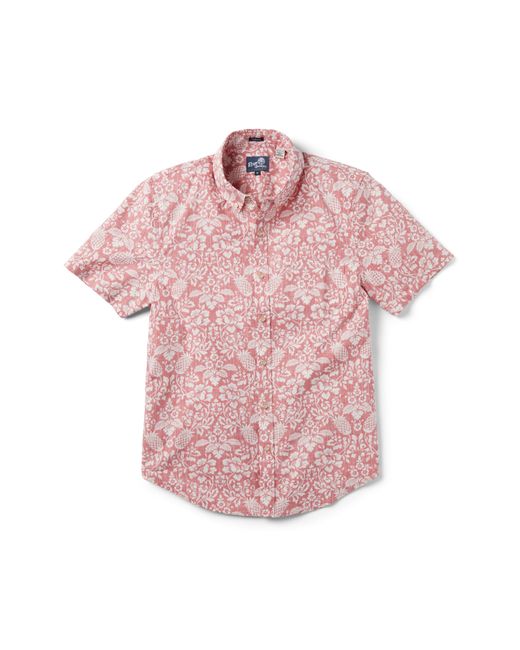 Reyn Spooner Pink Oahu Harvest Tailored Fit Print Short Sleeve Button-down Shirt for men