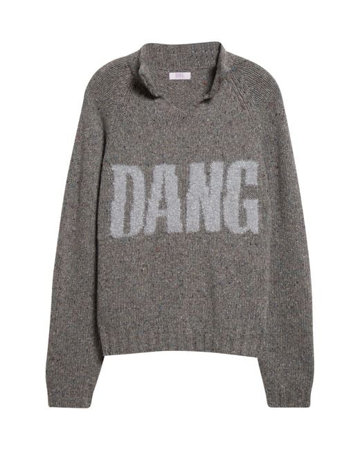 ERL Gray Glitter Dangerous Open Neck Wool Blend Sweater for men