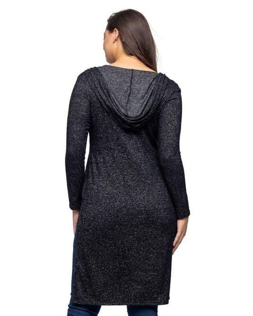 24seven Comfort Apparel Women's Blue Knee Length Long Sleeve