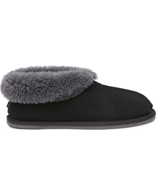 Celtic & Co. Black British Shearling Bootee Slippers for men