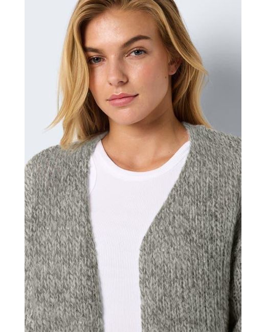 Noisy May Gray Leisa Open Front Cardigan