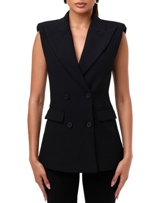 Naked Wardrobe Black Sleeveless Ponte Blazer Vest