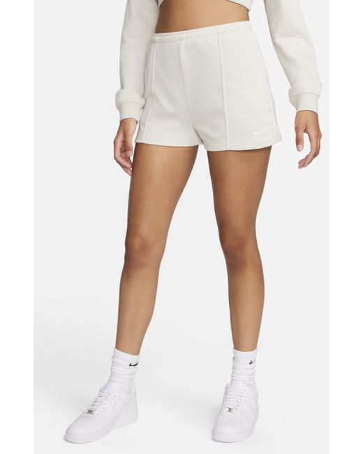Nike White Chill High Waist French Terry Shorts