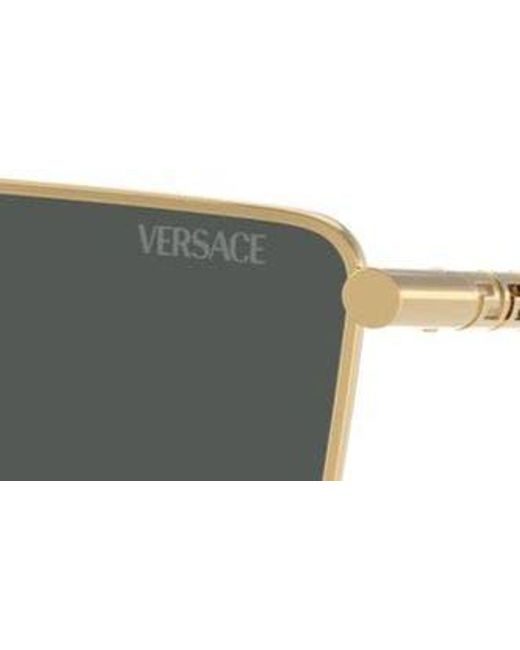 Versace Metallic 64mm Oversize Pillow Sunglasses for men