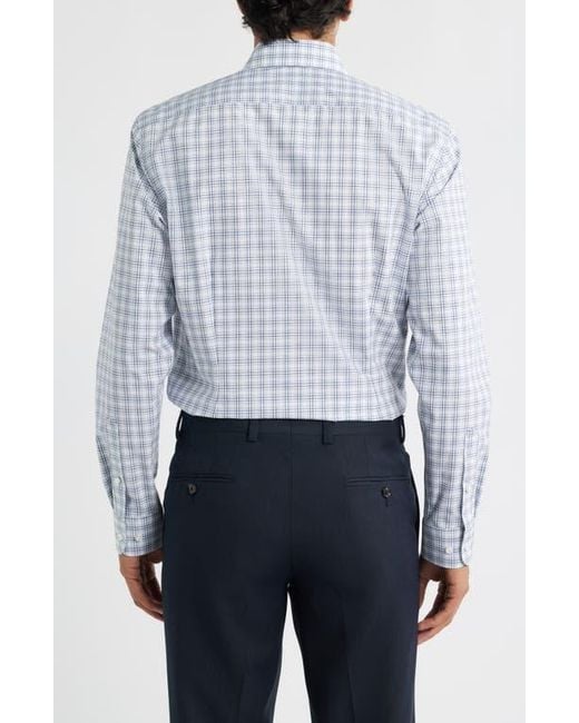 Nordstrom Extra Trim Fit Check Non Iron Cotton Dress Shirt in Blue for Men  | Lyst