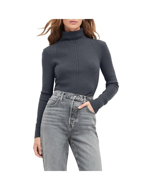 FAVORITE DAUGHTER Gray Be Your Girl Turtleneck Merino Wool Blend Sweater