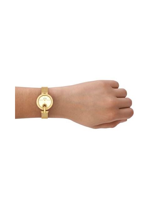 Tory Burch Metallic The Small Pierced Mesh Strap Watch, 30Mm
