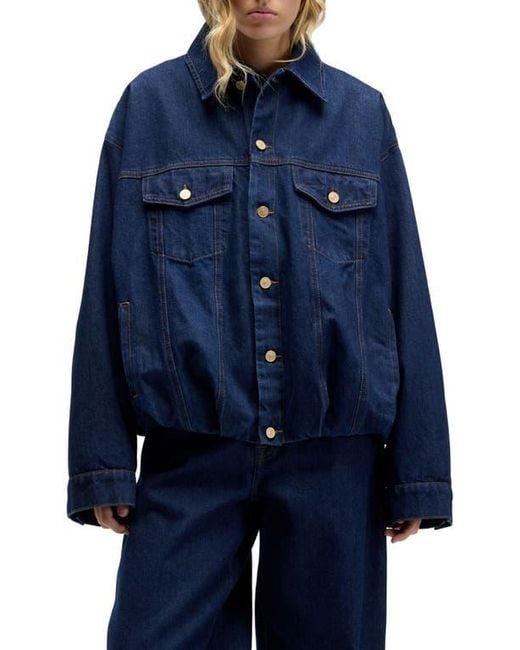 7 For All Mankind Blue Oversize Denim Jacket