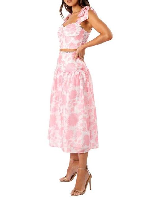 Petal & Pup Pink Elle Floral Top & Midi Skirt Set