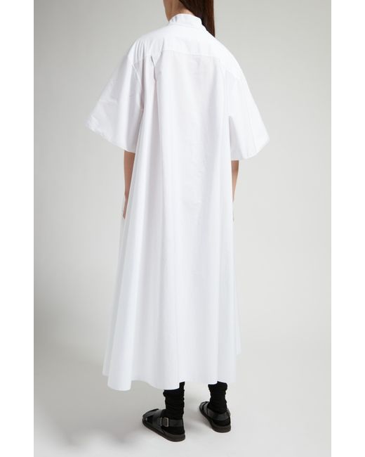 The Row White Bredel Cotton Poplin Midi Shirtdress