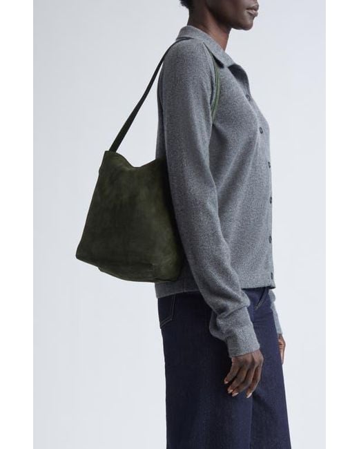 Mansur Gavriel Green Small Everyday Cabas Suede Hobo Bag