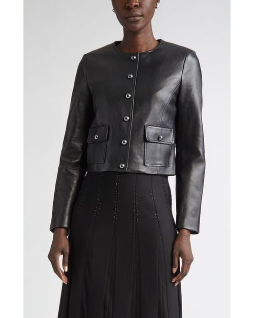 St. John Black Leather Jacket