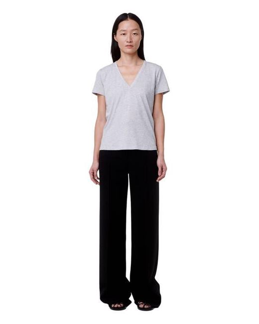 Another Tomorrow White Organic Cotton V-Neck Tee